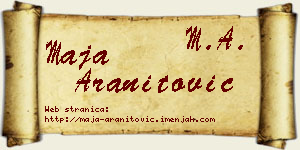 Maja Aranitović vizit kartica